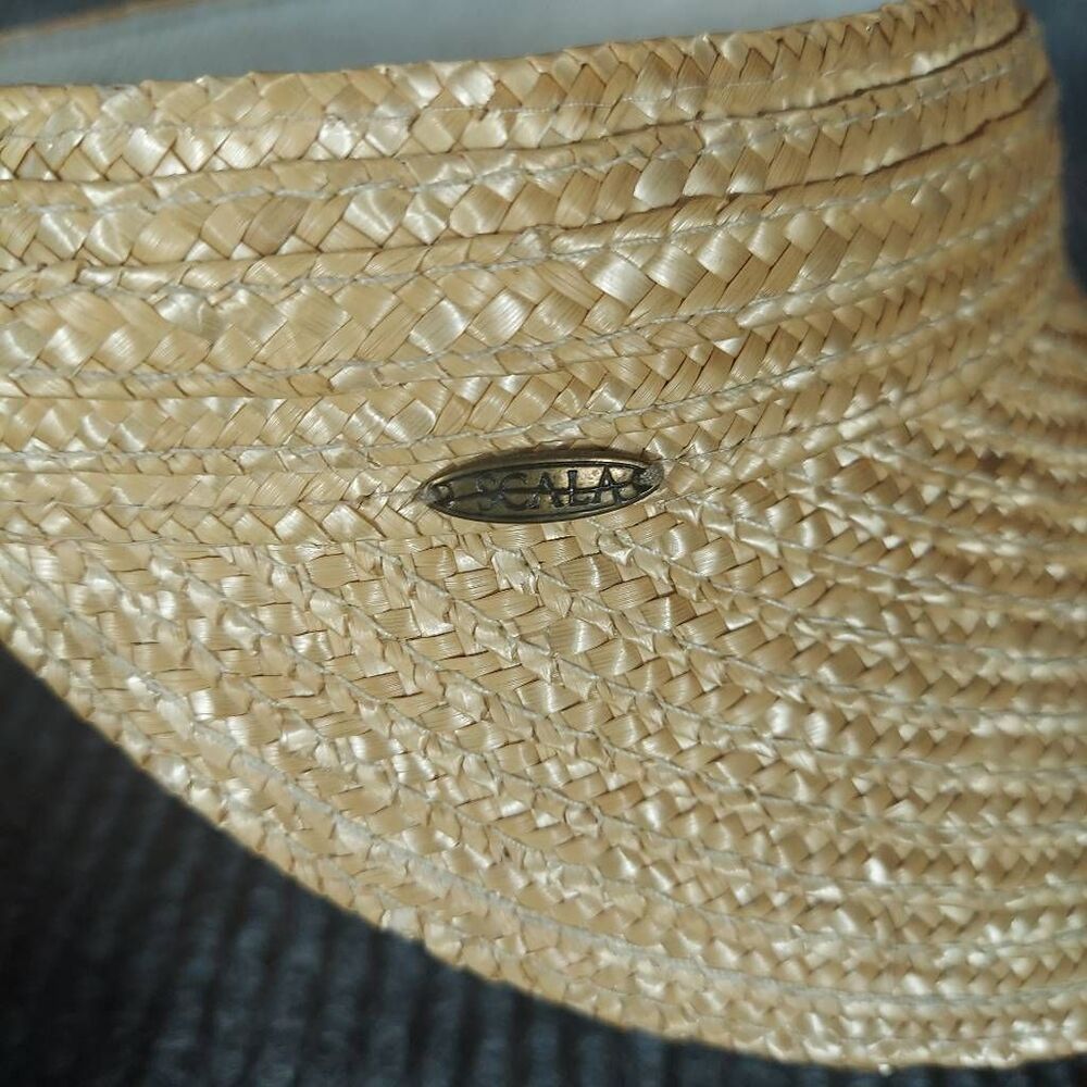 Scala Rattan Straw Visor Adjustable Wide Brim Sun… - image 7